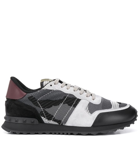 Black Rockrunner suede and leather trainers | Valentino | MATCHESFASHION US