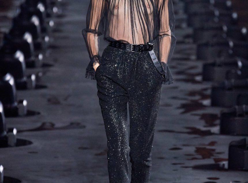 _FIO1346 See-Through Blouse, Smoking And Hippie Spirit For Saint Laurent’s Spring/Summer 2020