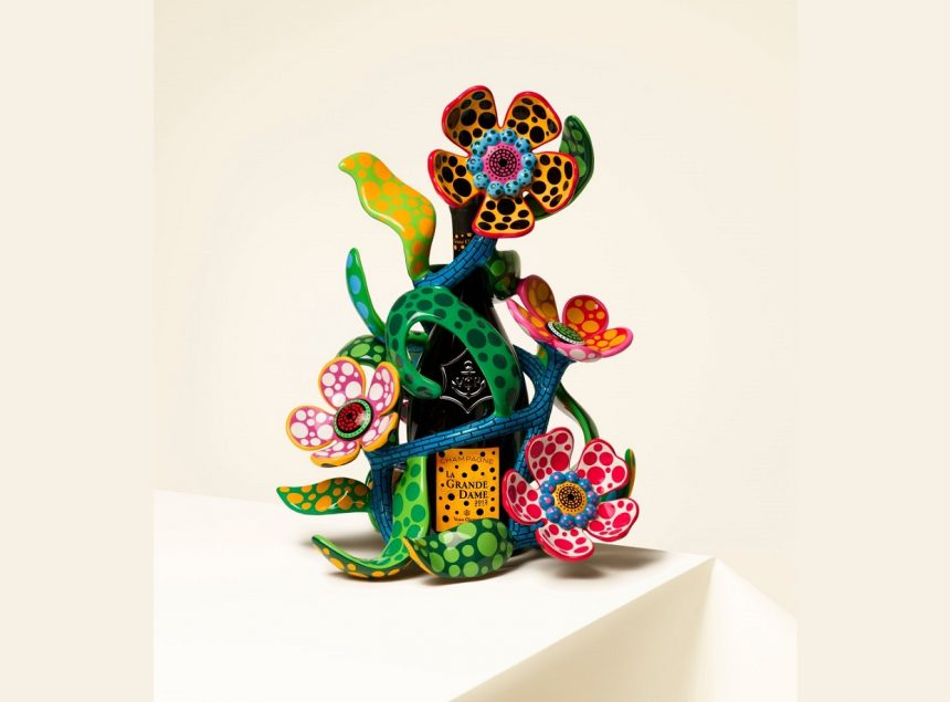 VCP-La-Grande-Dame-x-Yayoi-Kusama-Beautyshot-flower-1 The Iconic Champagne Veuve Clicquot Dressed By Yayoi Kusama