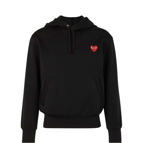 Comme Des Garçons - Hoodie droit nylon patch cœur