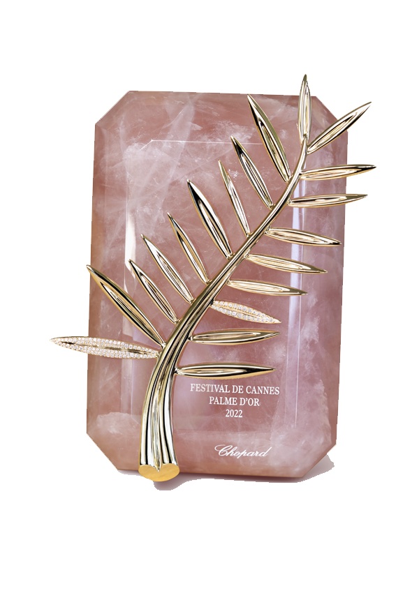 Palme d’Or en quartz rose et diamants.