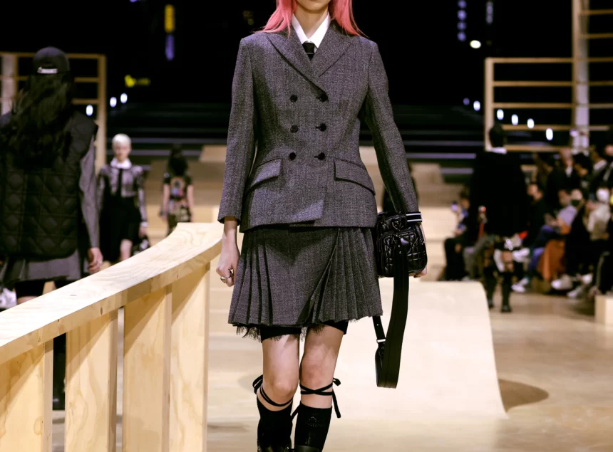 Grey Dior And Bar Jacket In Seoul For Pre-Fall 2022
