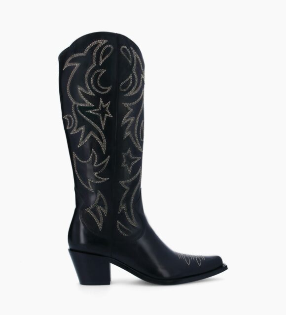 Bottes Santiag Femme FREE LANCE - Cuir Noir - Pointure 39 - Occasion