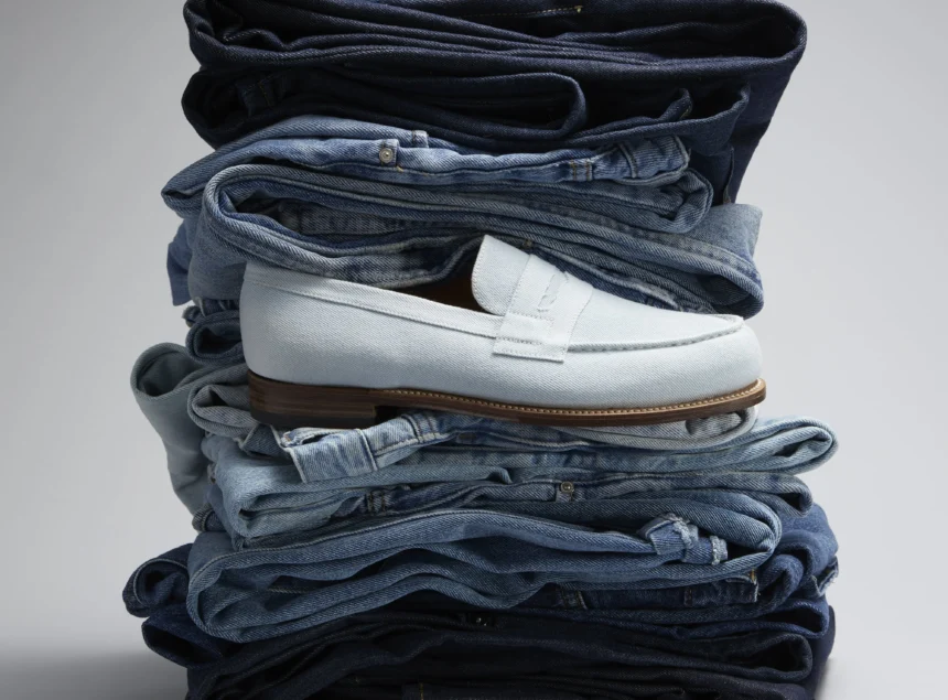 J.M. Weston Iconique Mocassin 180 En Denim Recyclé