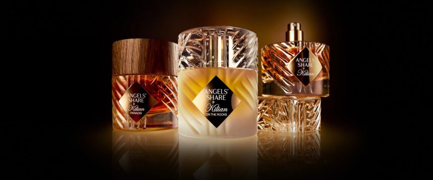 Kilian Paris Transforme Angels' Share En Garde-Robe Olfactive La garde-robe Angels' Share de Kilian Paris : Paradis, On the Rocks et l'original
