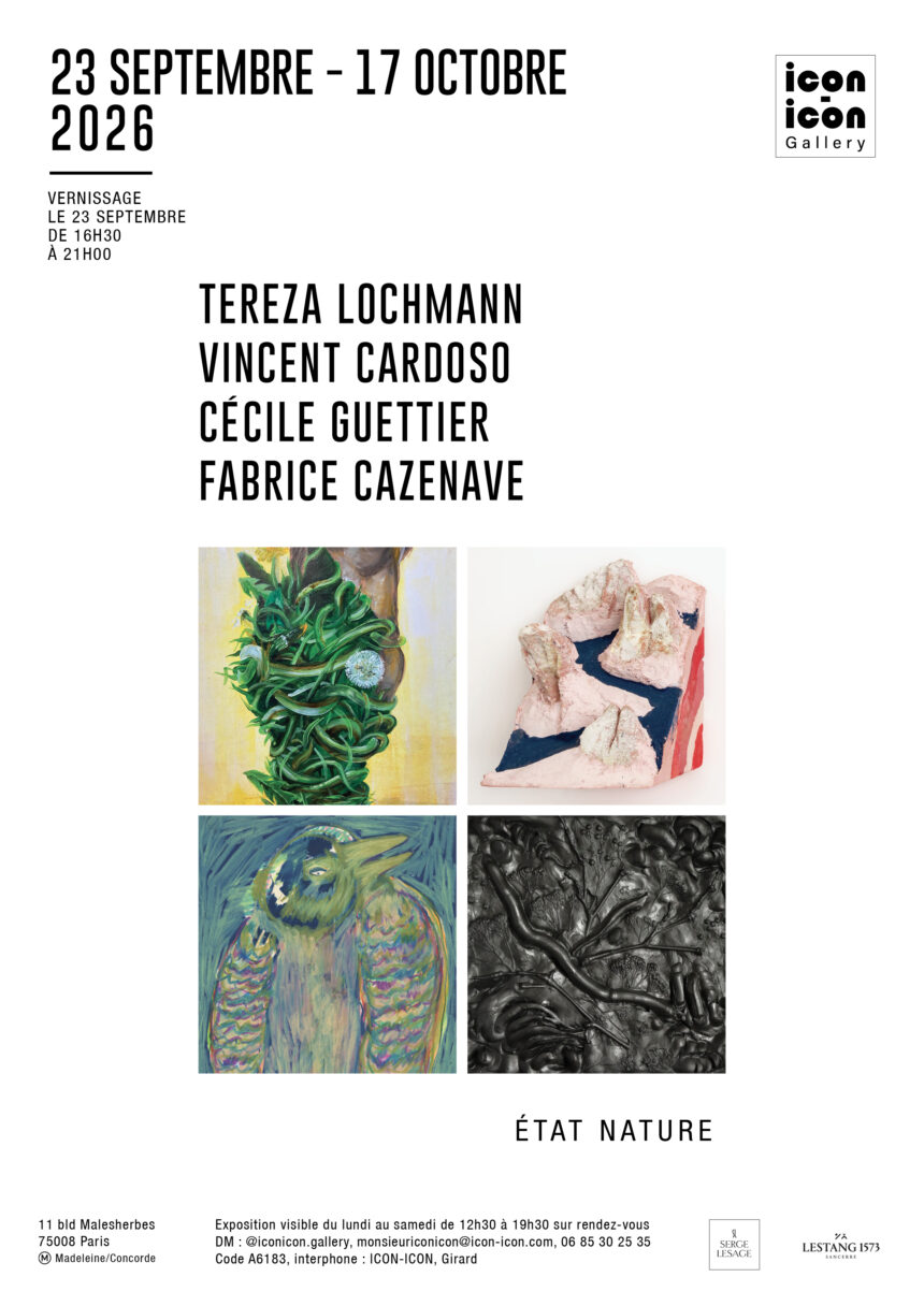 Affiche de l’exposition État Nature à Icon Icon Gallery, septembre-octobre 2026