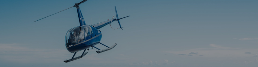 Vue aérienne depuis un hélicoptère lors d’un baptême de l’air