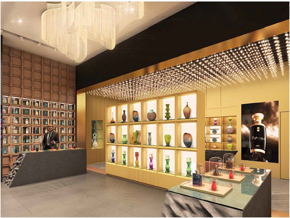 Intérieur de la boutique Ajmal Dubai à Londres